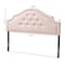 Baxton Studio Cora Light Pink Velvet Upholstered Queen Size Headboard 154-9319 - alternate 7